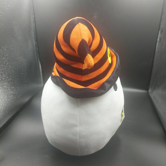 Halloween BOO! Squishmallow Ghost w/Black & Orange Witch Hat 10" Plush Doll - Picture 5 of 10
